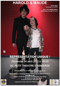 Affiche Harold et Maude - Théâtre d'Asnières