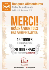 Affiche remerciements collecte 2015